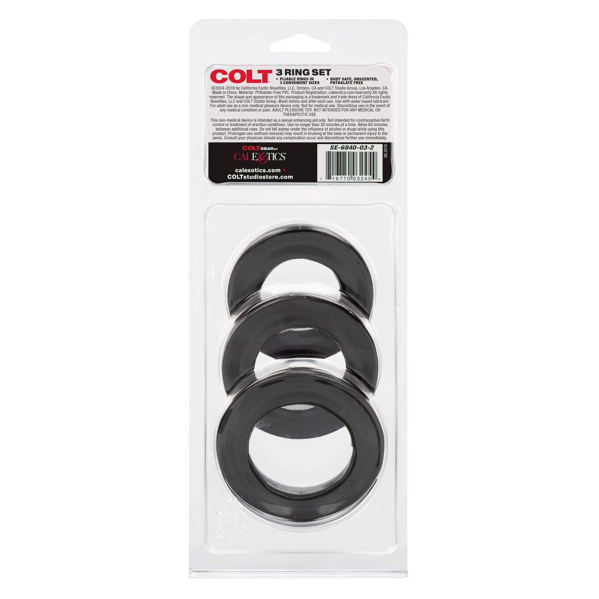 California Exotics - COLT 3 Cock Ring Set (Black) CE1856 CherryAffairs