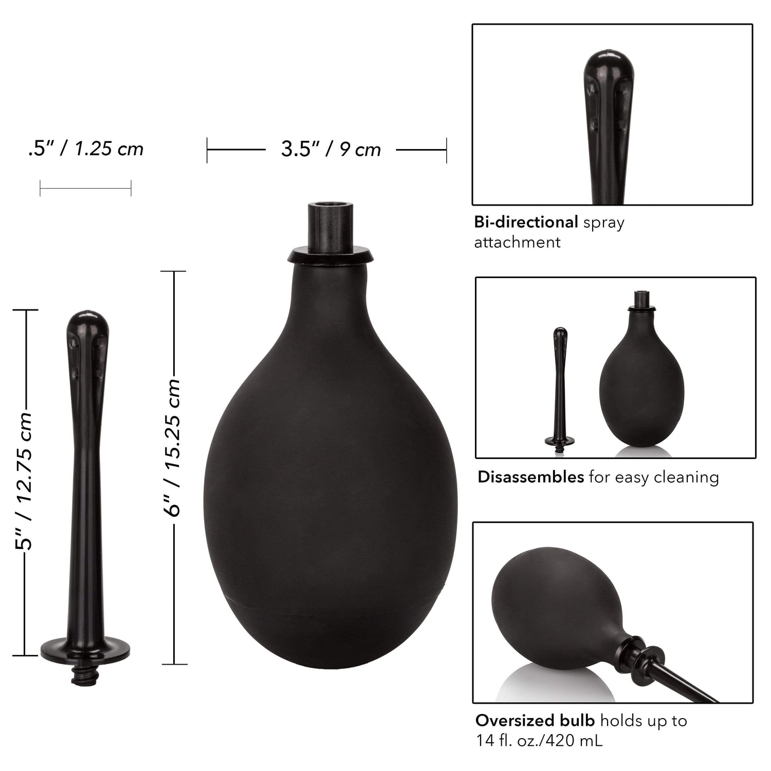 California Exotics - COLT Mega Ass Anal Douche Cleanser (Black)    Anal Douche (Non Vibration)