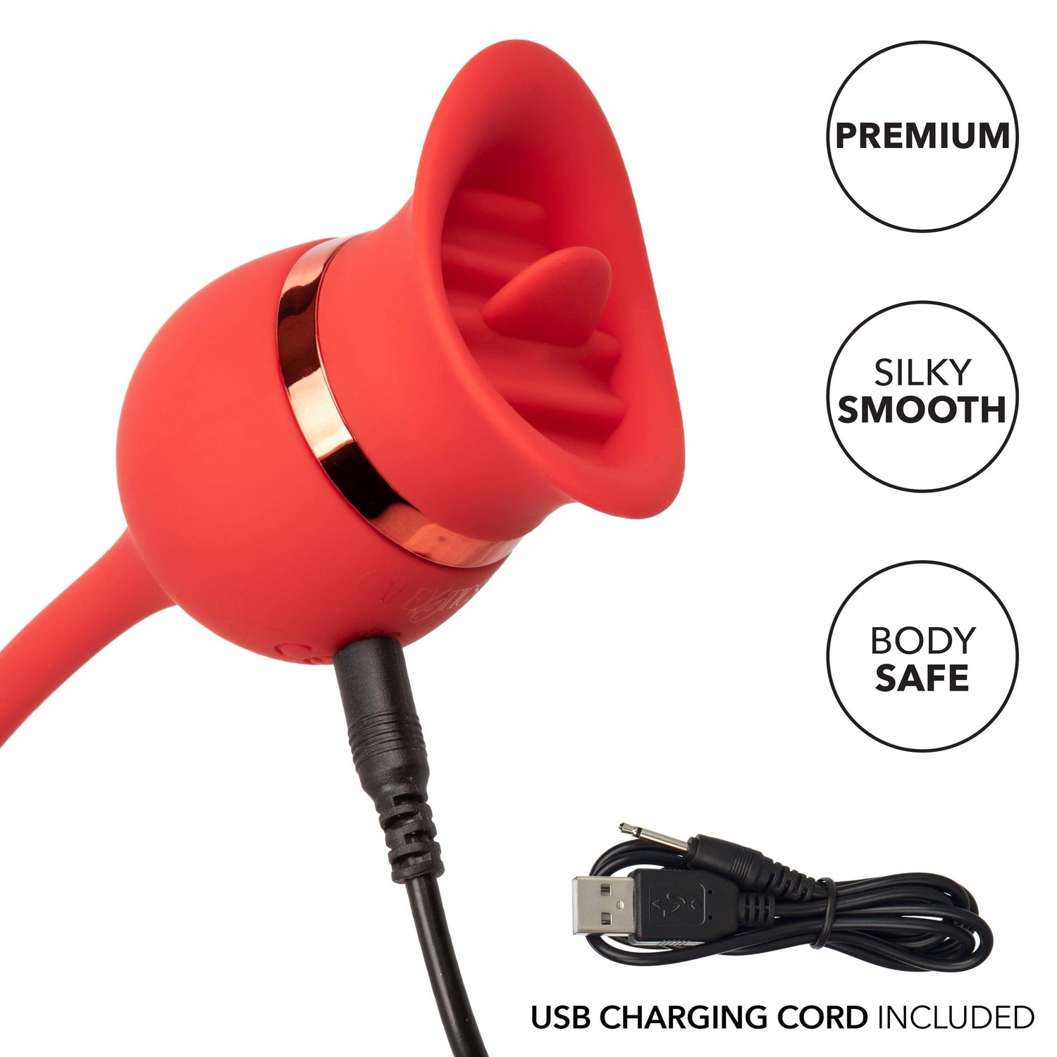 California Exotics - French Kiss Casanova Egg and Clit Massager (Red) CE1778 CherryAffairs