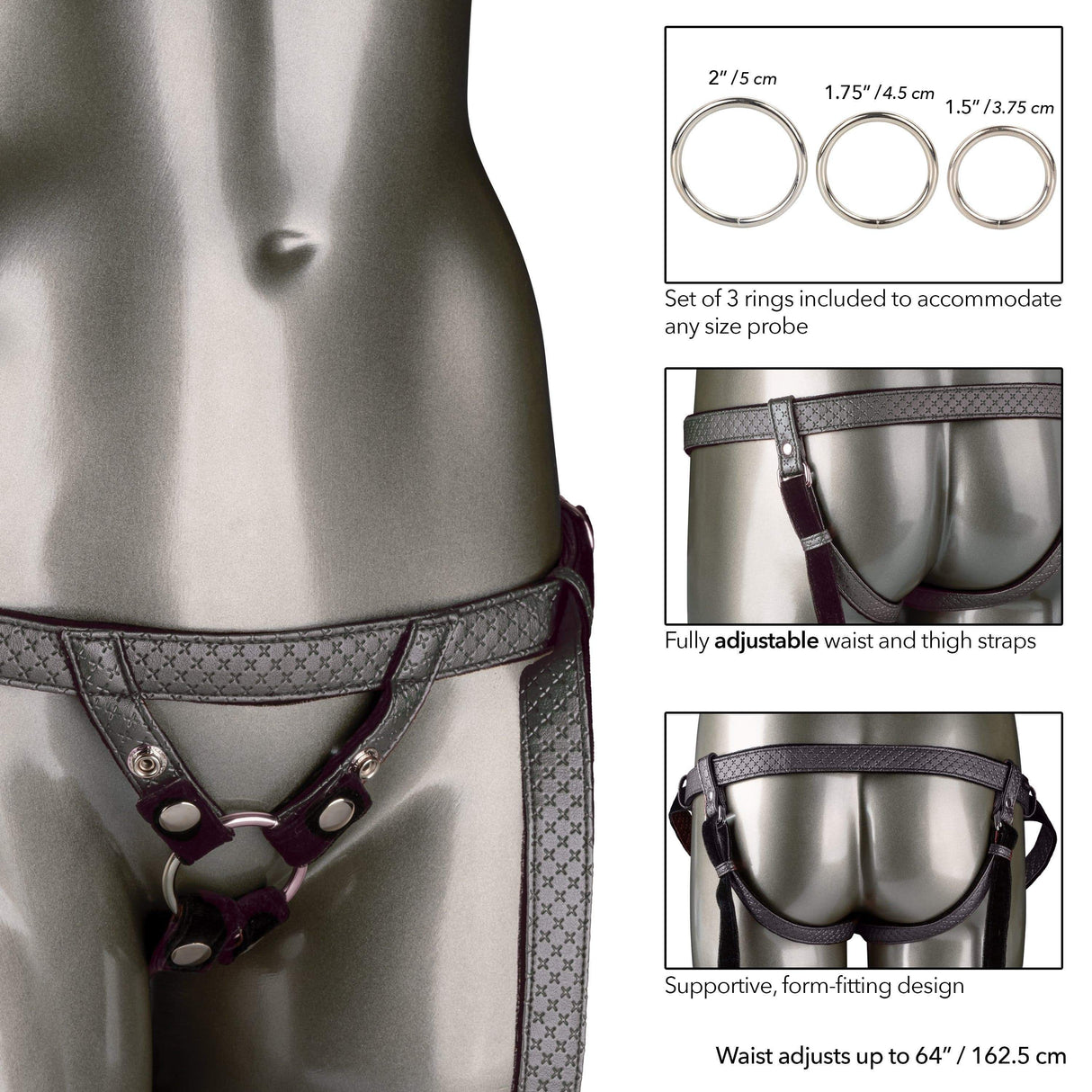 California Exotics - Her Royal Harness The Regal Duchess Strap On (Black) CE1758 CherryAffairs