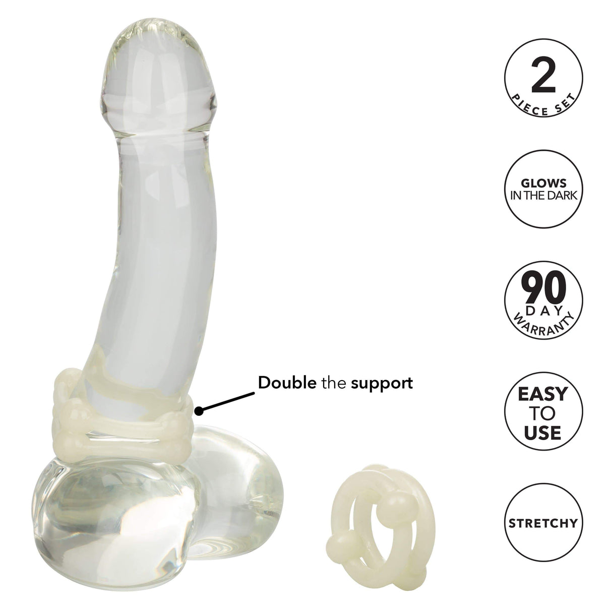 California Exotics - Island Rings Double Stacker Cock Ring (White) CE1808 CherryAffairs