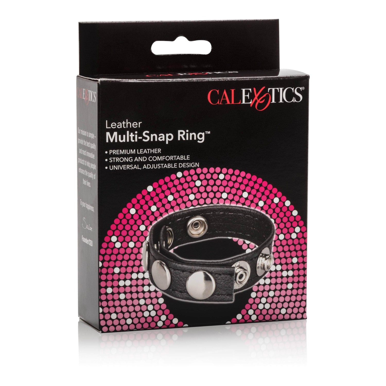 California Exotics - Leather Multi-Snap Cock Ring (Black) CE1646 CherryAffairs