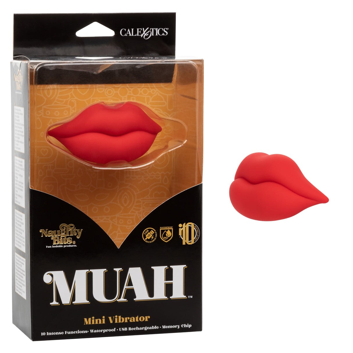 California Exotics - Naughty Bits Muah Discreet Mini Vibrator (Red) CE1953 CherryAffairs