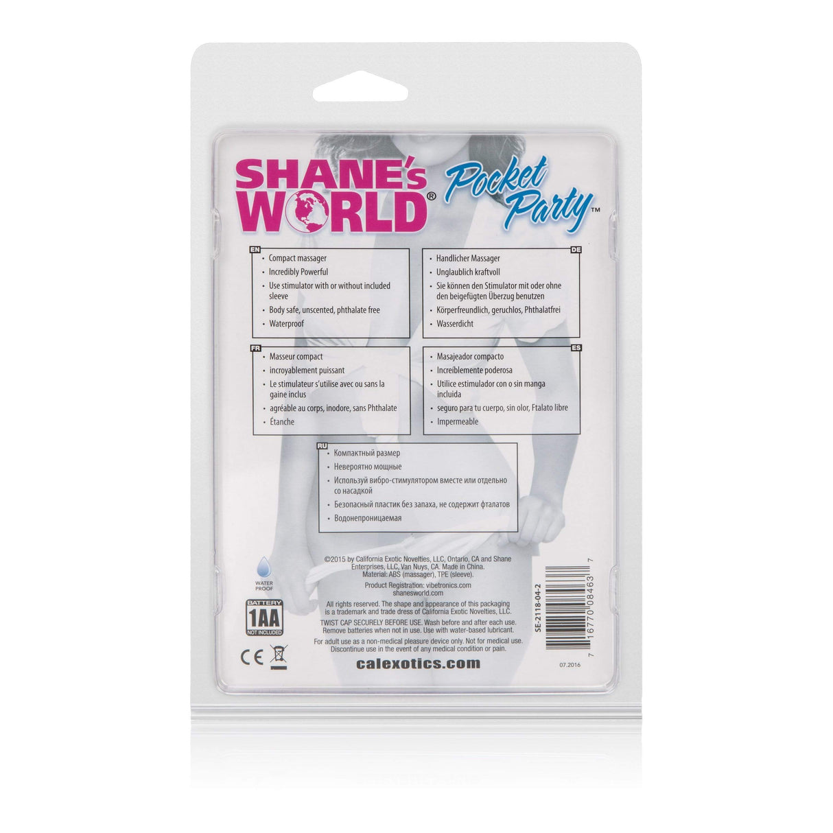 California Exotics - Shane's World Pocket Party Clit Massager (Pink) CE1566 CherryAffairs