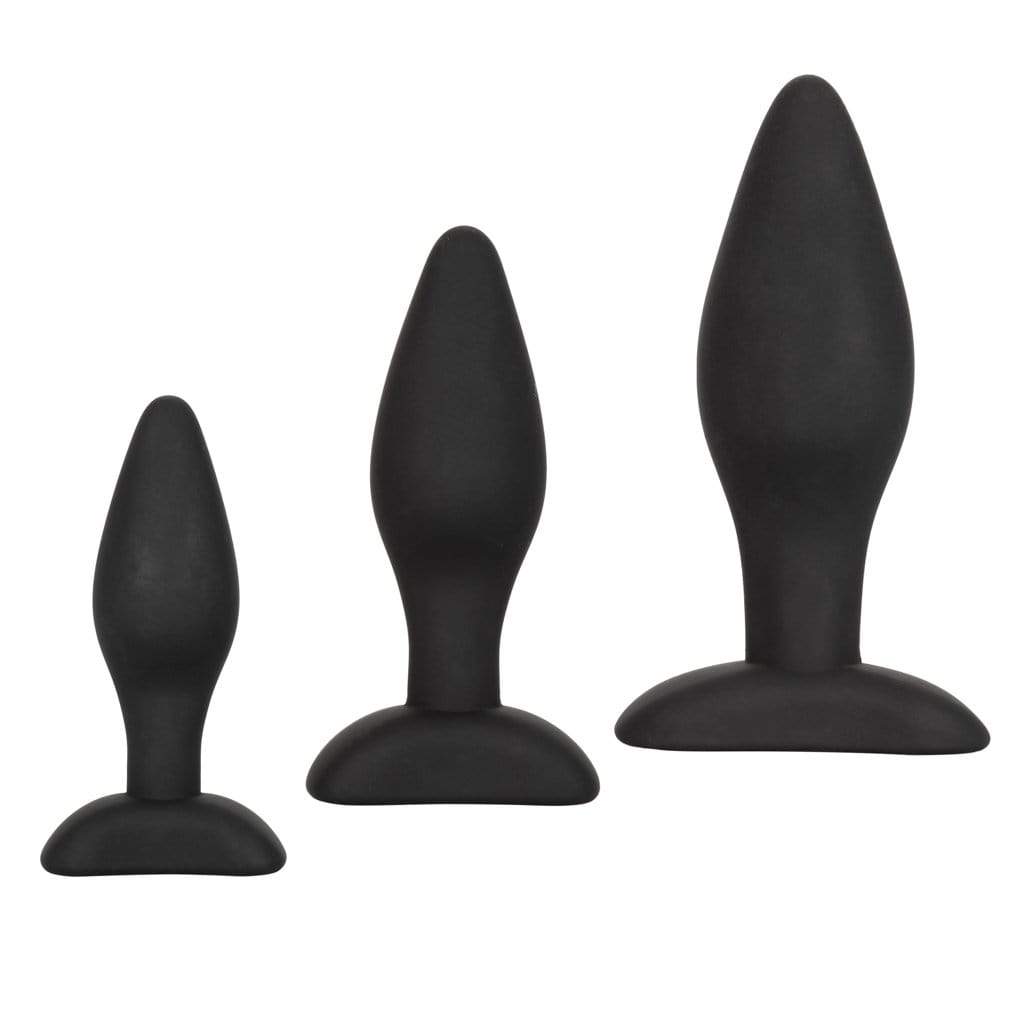California Exotics - Silicone Flanged Based Anal Exerciser Kit (Black) CE1721 CherryAffairs