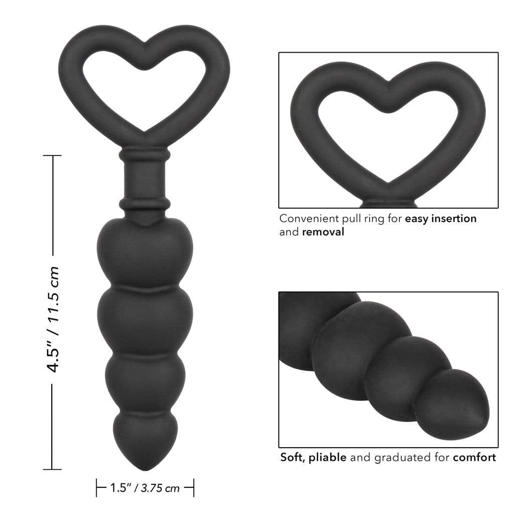 California Exotics - Silicone Love Probe Anal Beads (Black) CE1722 CherryAffairs