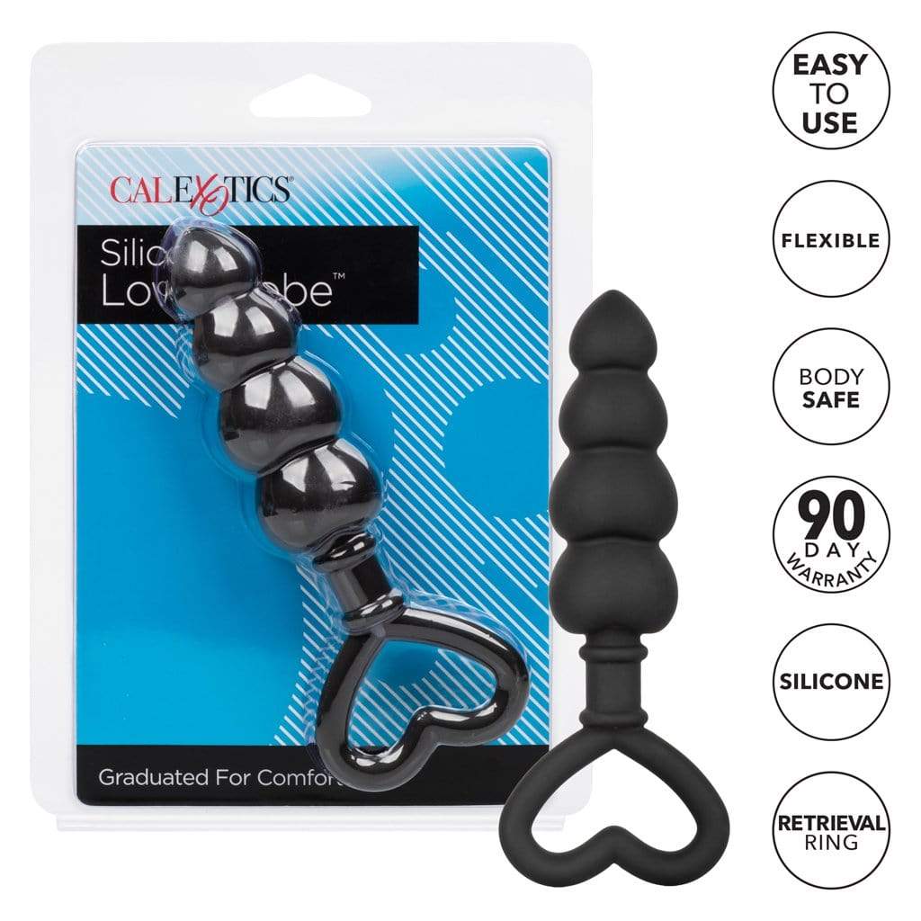 California Exotics - Silicone Love Probe Anal Beads (Black) CE1722 CherryAffairs