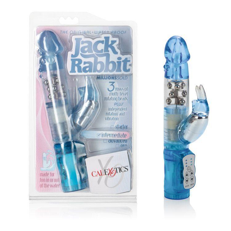 California Exotics - The Original Waterproof 3 Rows Jack Rabbit Vibrator Intermediate (Blue) CE1538 CherryAffairs