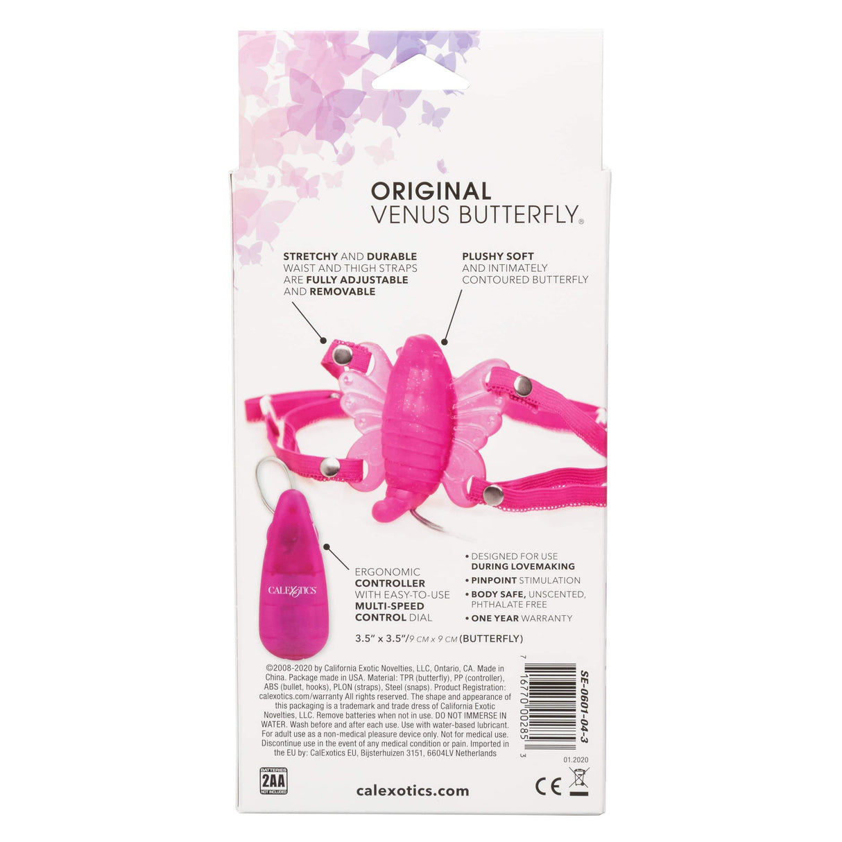 California Exotics - Venus Butterfly Original Remote Clit Massager (Pink)    Clit Massager (Vibration) Non Rechargeable