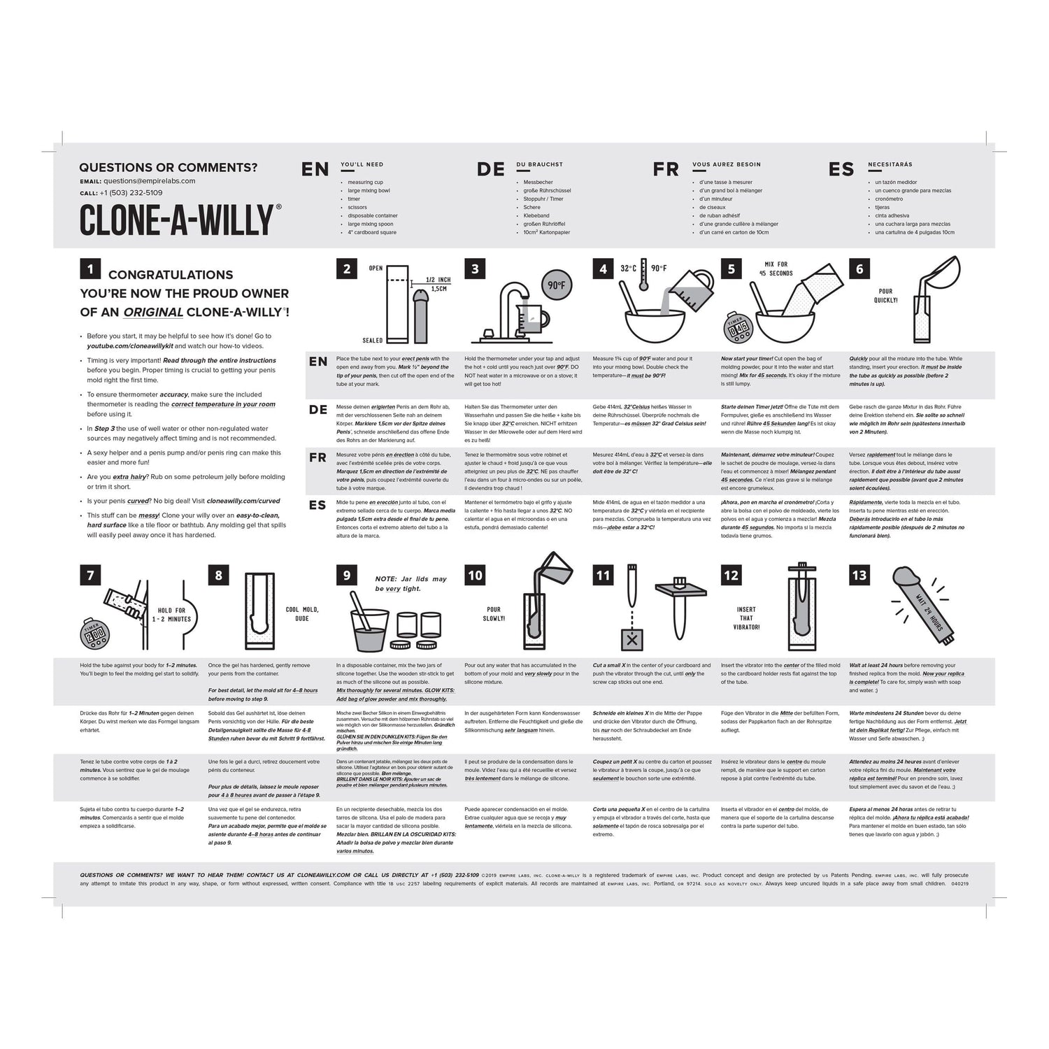 Clone A Willy - The Original DIY Homemade Dildo Clone Molding Kit - CherryAffairs.sg