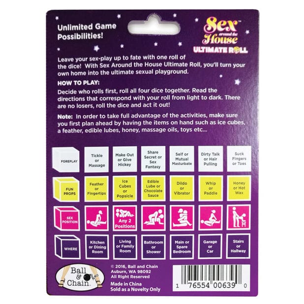 Ball & Chain - Sex Around the House Ultimate Roll Adult Dice Game BC1025 CherryAffairs