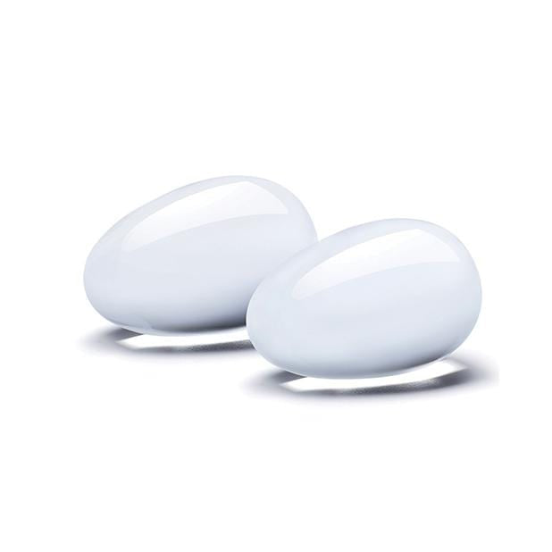 Glas - 2 pc Glass Yoni Eggs Kegel Training Set (Clear) GL1028 CherryAffairs