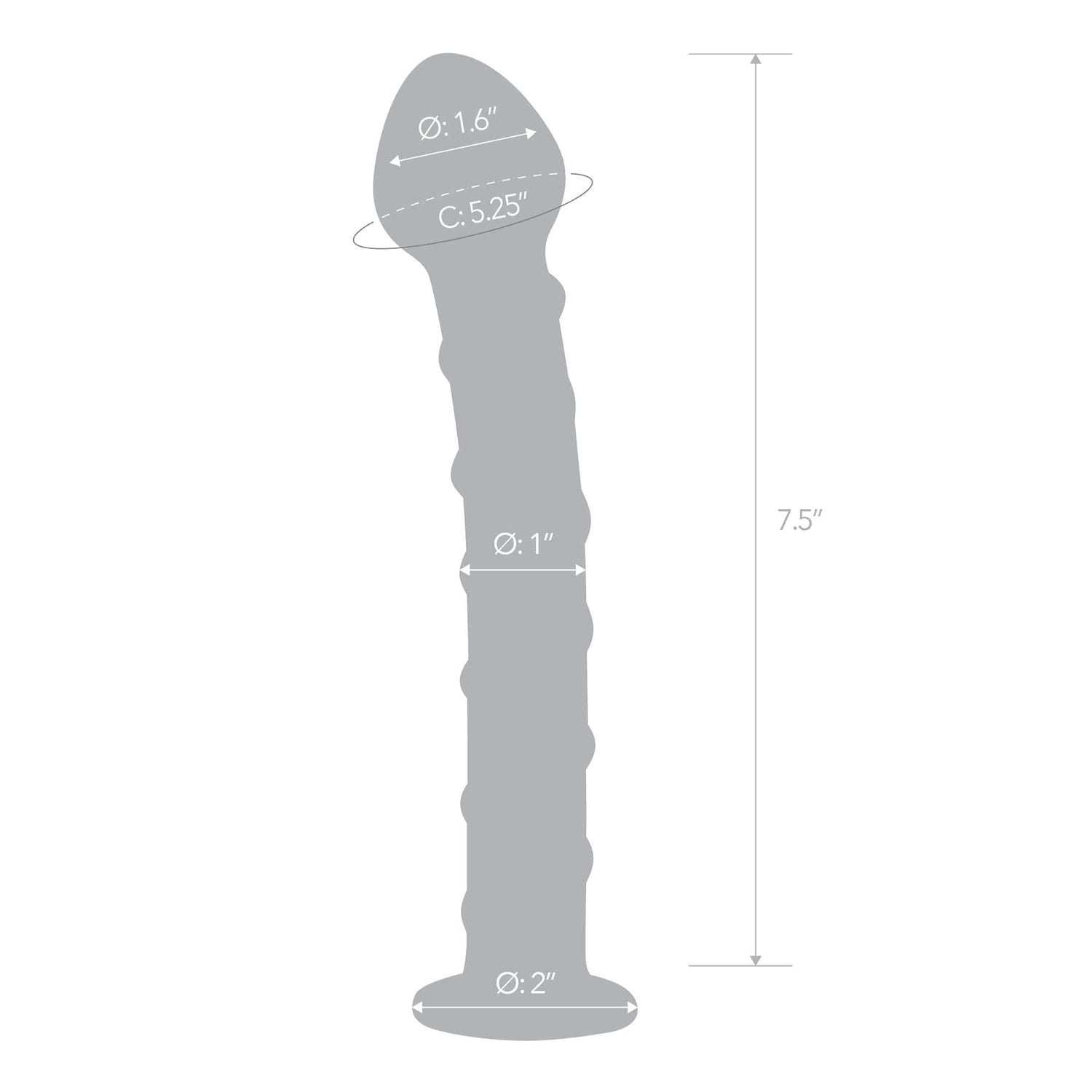 Glas - Blue Spiral Glass Dildo 7.5" (Blue) - CherryAffairs.sg