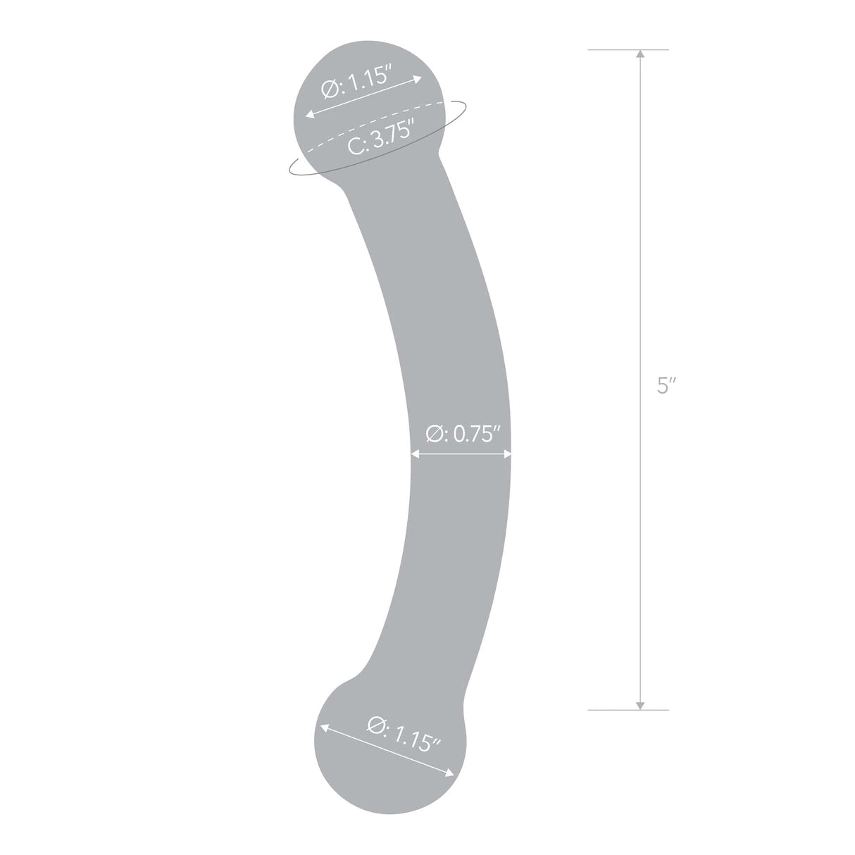Glas - Double Bull Glass Dildo 5.5" (Black) Glass Dildo (Non Vibration)