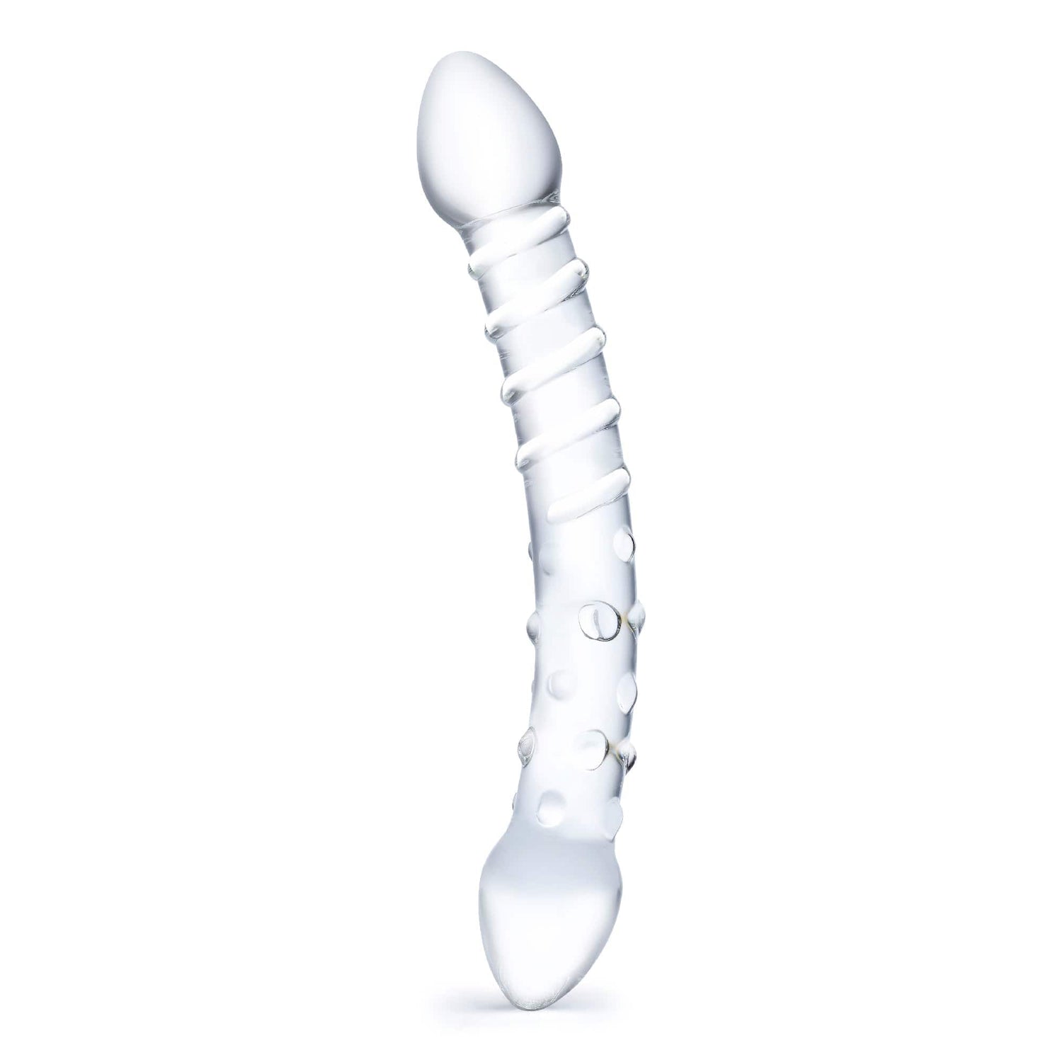 Glas - Double Trouble Glass Dildo 10" (Clear) - CherryAffairs.sg