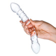 Glas - Double Trouble Glass Dildo 10" (Clear) - CherryAffairs.sg