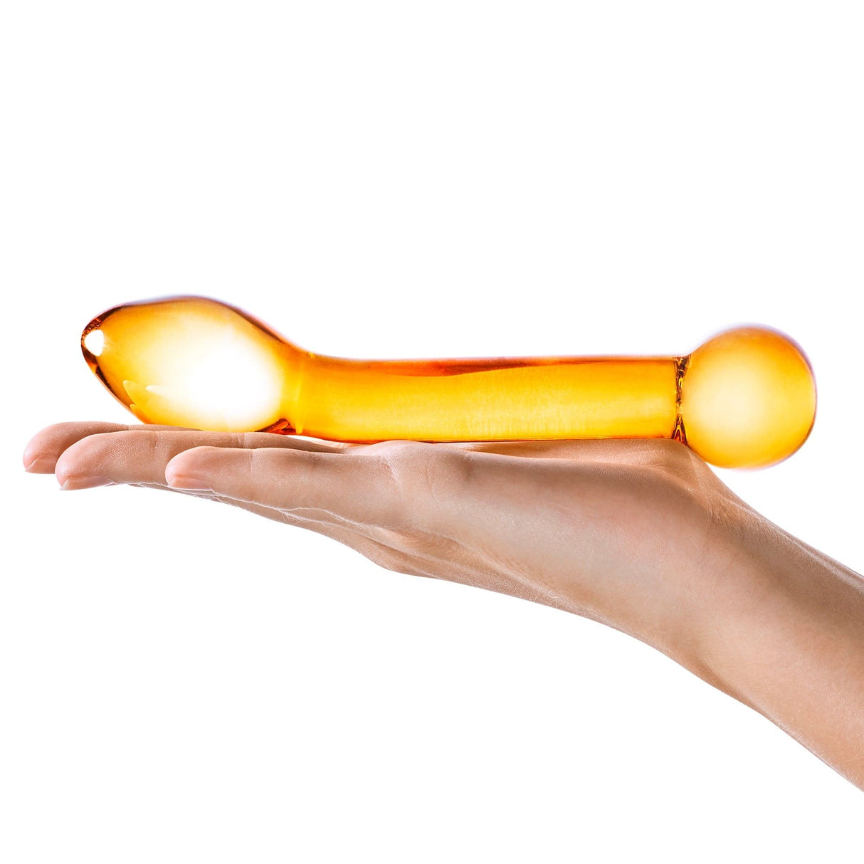 Glas - Honey Dripper Anal Slider Dildo 7" (Yellow) Glass Anal Plug (Non Vibration)