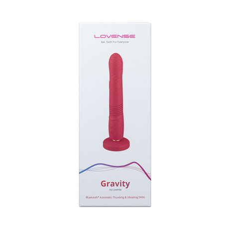 Lovense - Gravity App-Controlled Thrusting Dildo (Red)    Realistic Dildo with suction cup (Vibration) Rechargeable