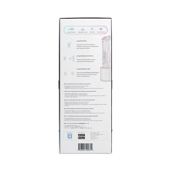 Lovense - Max 2 App-Controlled Male Masturbator (White)    Masturbator Soft Stroker (Vibration) Rechargeable