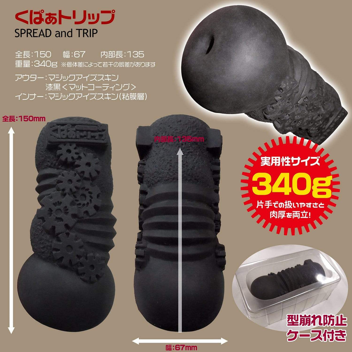 Magic Eyes - Triple Trip Onahole (Black) MG1062 CherryAffairs