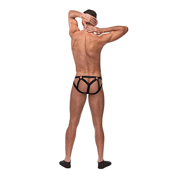 Male Power - Cage Matte Strappy Ring Jock Underwear L/XL (Black)    Gay Pride Underwear
