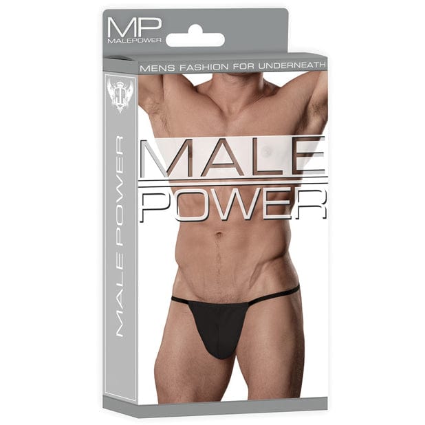 Male Power - Nylon Lycra Pouch Thong Underwear O/S (Black)    Gay Pride Underwear