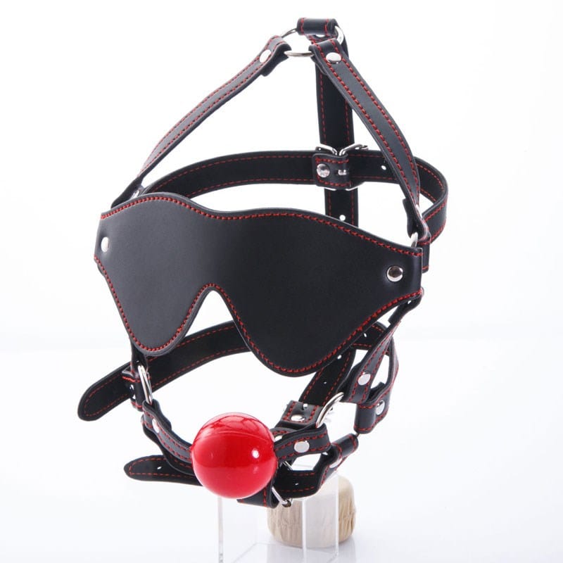 NPG - Benitsubaki Ball Gag with Blindfold Set (Black) NPG1219 CherryAffairs