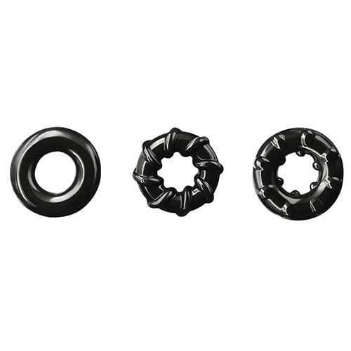 NS Novelties - Renegade Super Stretchable Dyno Cock Rings (Black)    Cock Ring (Non Vibration)