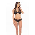 Rene Rofe - Midnight Halter 2Pc Bra Lingerie Set S/M (Black)    Lingerie Set