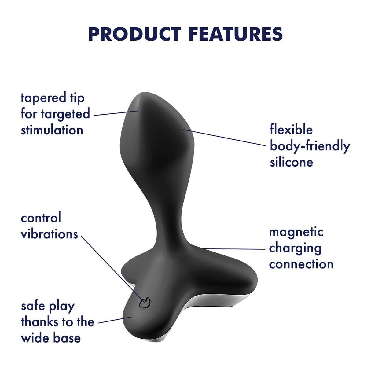 Satisfyer - Game Changer Genderless Vibrating Anal Plug (Black) STF1258 CherryAffairs
