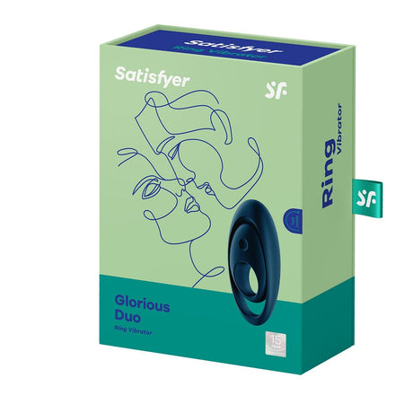 Satisfyer - Glorious Duo Silicone Vibrating Cock Ring (Black) STF1205 CherryAffairs