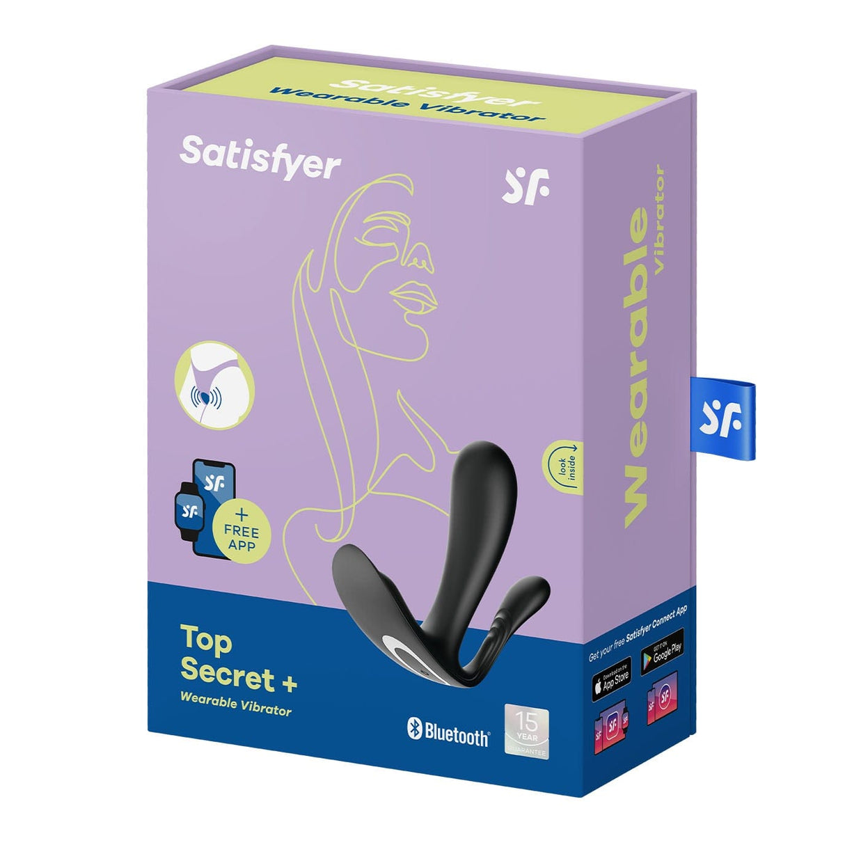 Satisfyer - Top Secret+ App-Controlled Wearable Dual Vibrator (Black) STF1212 CherryAffairs