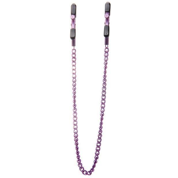 Shots - Ouch! Adjustable Nipple Clamps With Chain (Purple) - CherryAffairs.sg