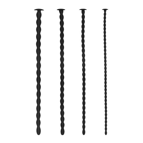 Shots - Ouch Advanced Urethral Sounding Silicone Spiral Screw Plug Set (Black) ST1039 CherryAffairs