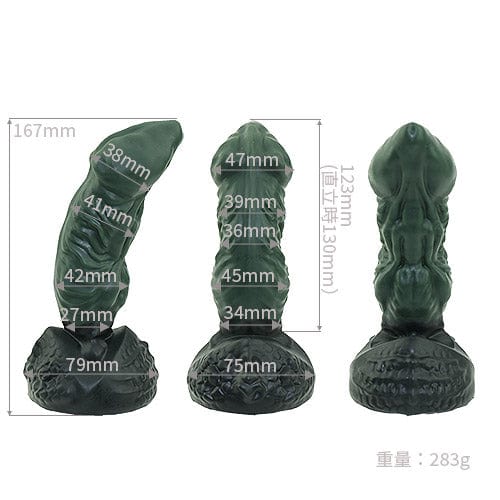 Tomax - Genesis Regular Silicone Dildo (Green)    Non Realistic Dildo w/o suction cup (Non Vibration)