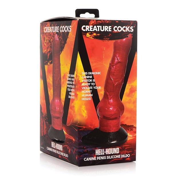 XR - Creature Cocks Hell Hound Canine Penis Silicone Dildo (Red/Black) XR1044 CherryAffairs