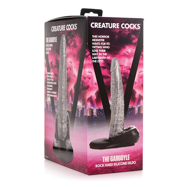 XR - Creature Cocks The Gargoyle Rock Hard Silicone Dildo (Silver/Black) XR1045 CherryAffairs