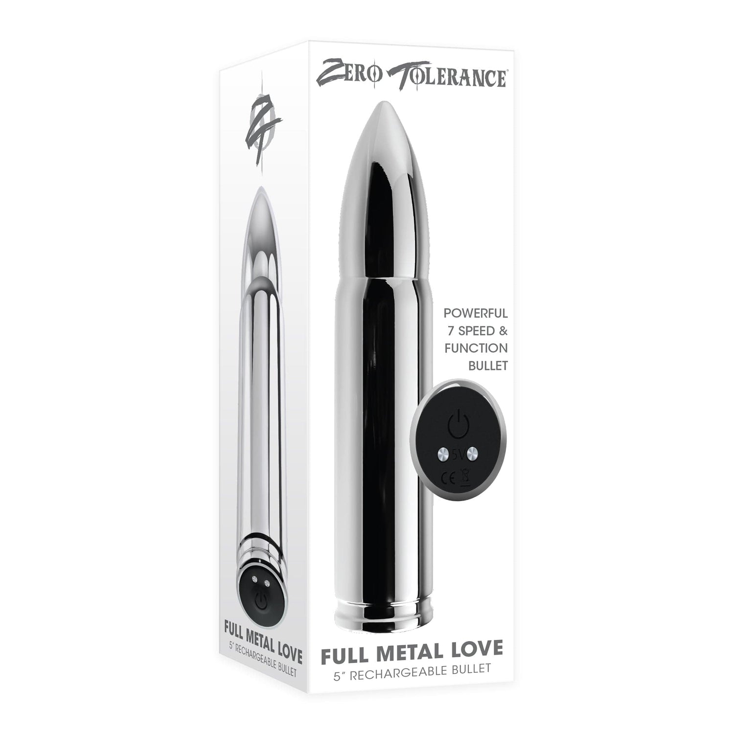 Zero Tolerance - Full Metal Love Rechargeable Bullet Vibrator (Silver)    Bullet (Vibration) Rechargeable