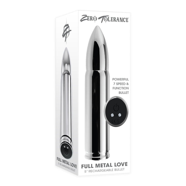 Zero Tolerance - Full Metal Love Rechargeable Bullet Vibrator (Silver)    Bullet (Vibration) Rechargeable