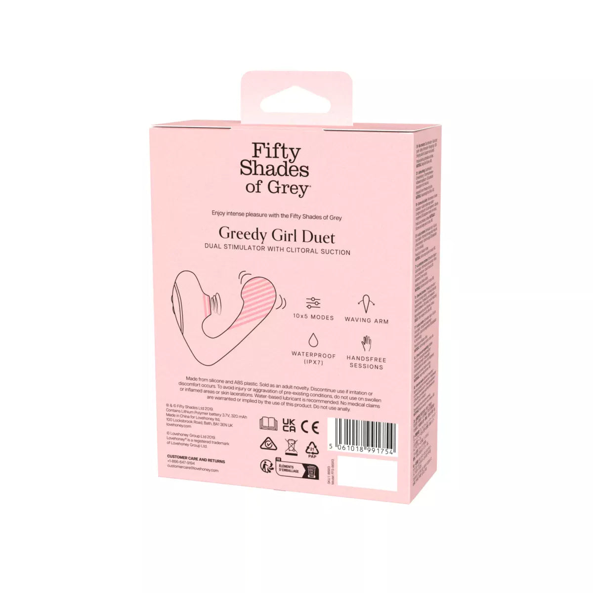 Fifty Shades of Grey - Greedy Girl Duet Clitoral Air Stimulator Vibrator (Black)