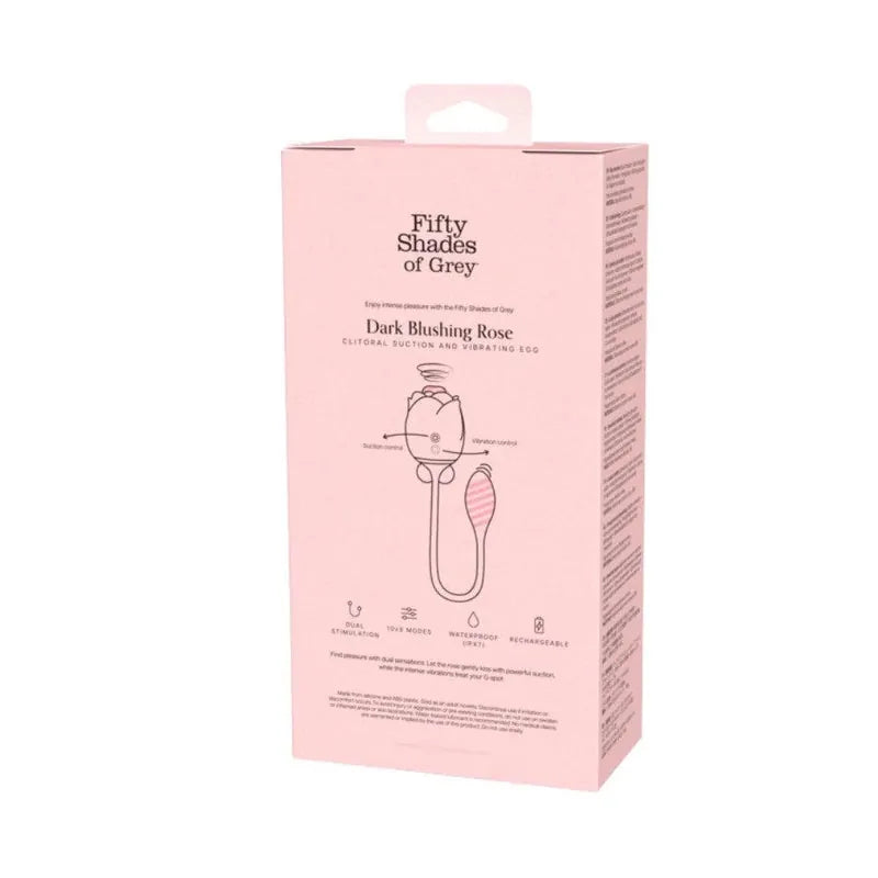 Fifty Shades of Grey - Dark Blushing Rose Clitoral Air Stimulator Vibrator (Black)