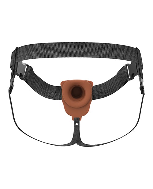 Pipedream - Fantasy X-Tensions Elite Vibrating Hollow Strap-On - Brown / 17.8 cm