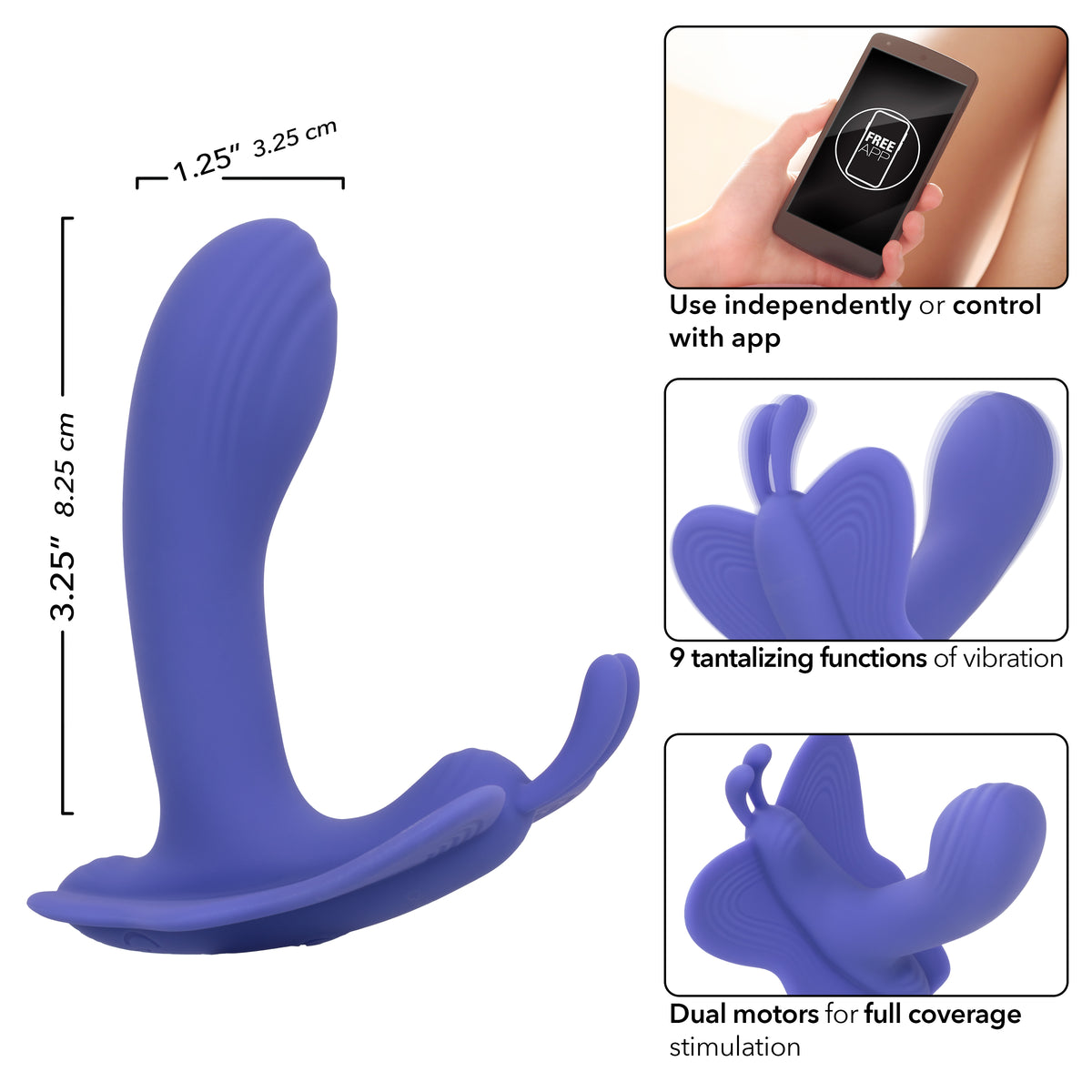CalExotics - Connect Venus Butterfly Couples Vibrator (Purple) - Purple