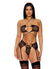 Forplay - Pull My Strings Mesh Bra, Garter & Panty Lingerie Set (Black) - Black