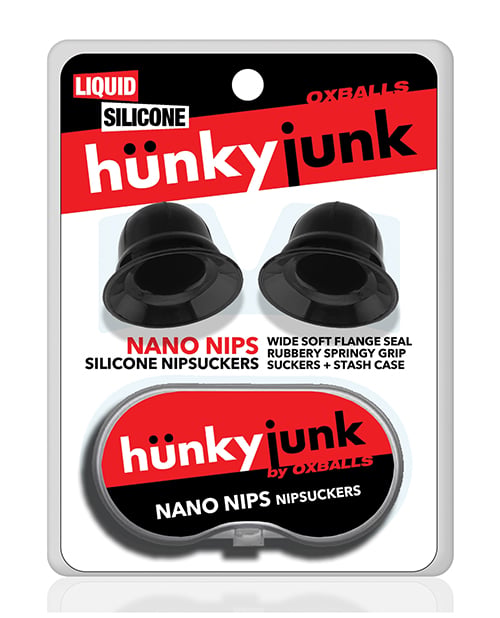 Hunky Junk - Nano Nips Silicone Nipple Suction Set (Black) - Black