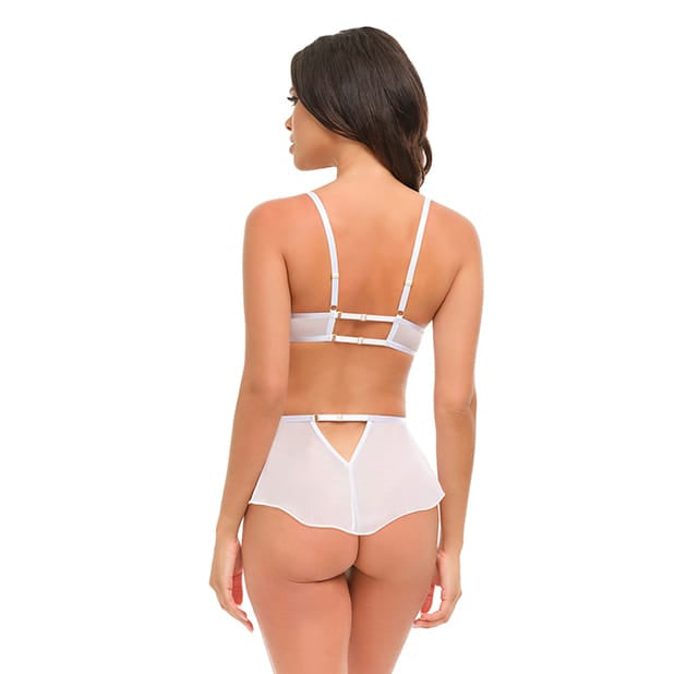 Oh La La Cheri - Elena Floral Embroidered 2 pc Set with Skirted Bottom (White) OL1026 CherryAffairs