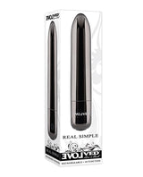 Evolved - Real Simple Rechargeable Bullet Vibrator (Black Chrome) - Metallic