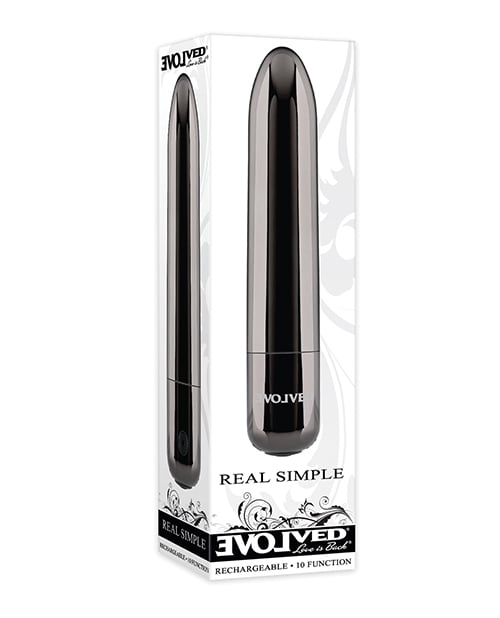 Evolved - Real Simple 可充电子弹型振动器（黑铬色）