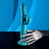 Evolved - Bunny Hop Suction-Base Thrusting Rabbit Vibrator (Blue)