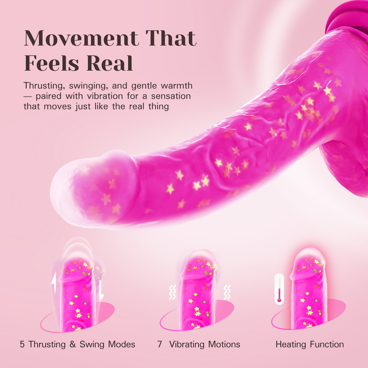 Tracy's Dog - JeliVoy Thrusting Dildo Jellyskin (Rose Red)